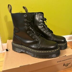 Dr. Martens Jadon Platform Polished Smooth Black Boots